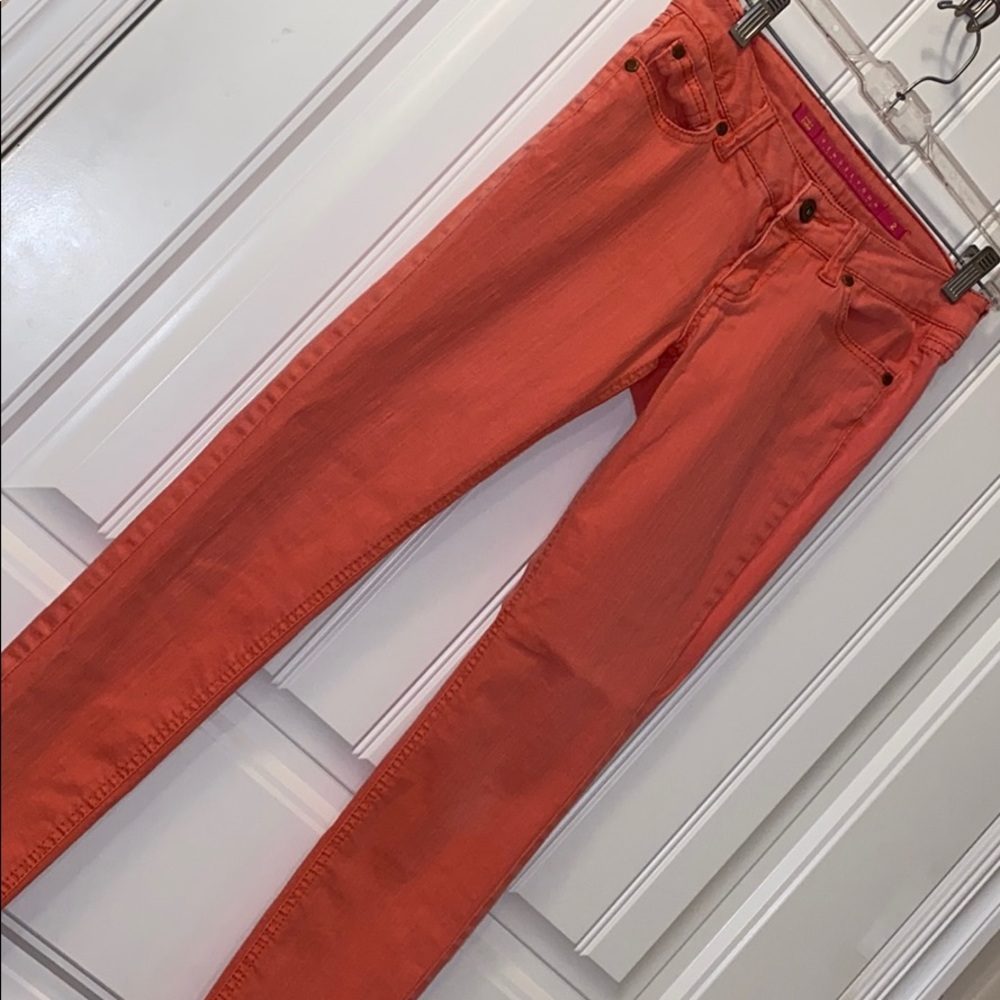 Tinseltown denim couture jeans size 2 coral color